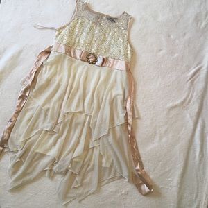 JUNIOR GOLD GLITTER DRESS